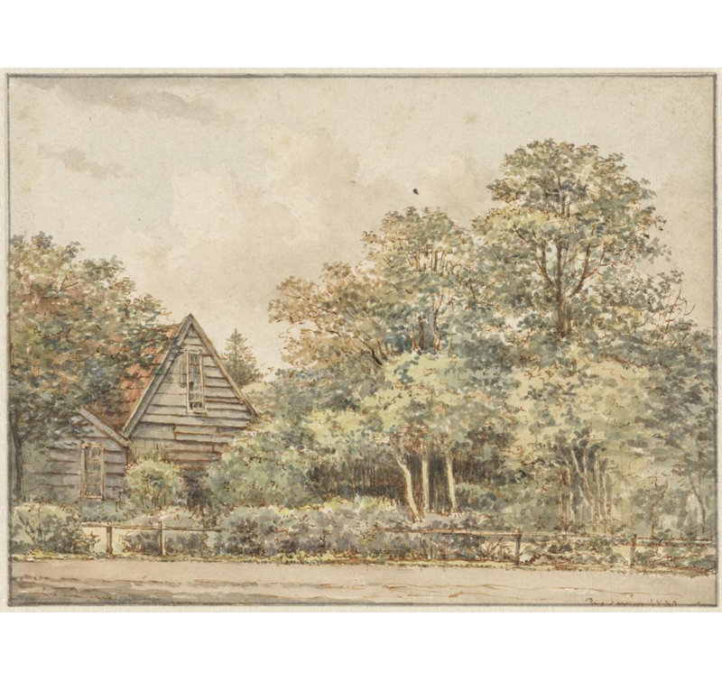 "Maison dans un environnement boisé" par Peter Ernst Hendrik Praetorius - Art mural sur toile tendue avec châssis