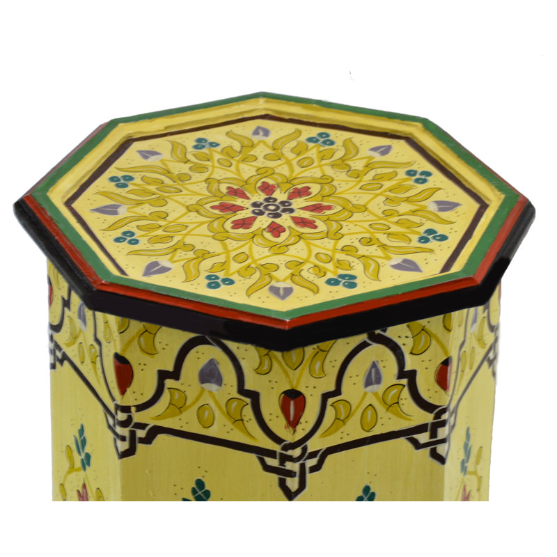 Handmade Moroccan Tall Table Light Yellow