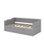 Lit de jour simple en bois extensible avec lit gigogne et deux tiroirs de rangement-534628483