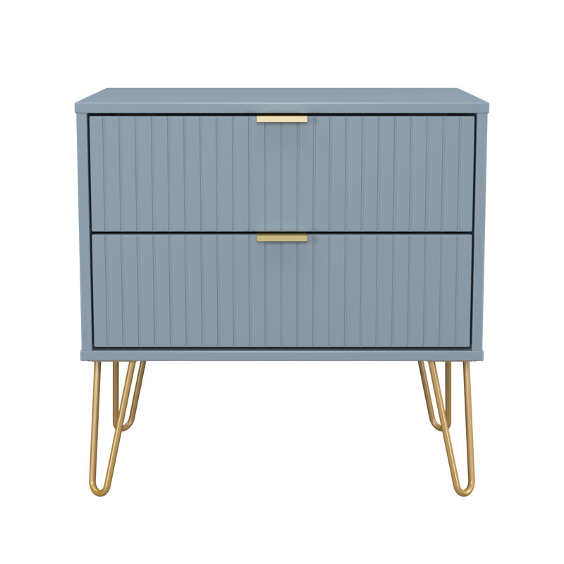 Beranda 58cm W Manufactured Wood Bedside Table, Denim Blue