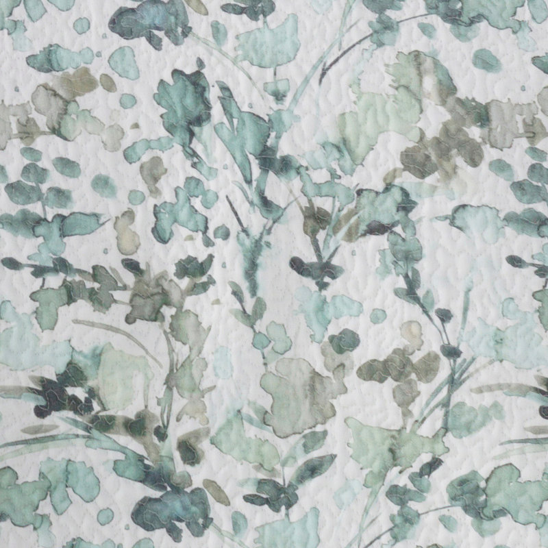 Naida Traditional Cotton Floral Quilt, Full/Queen Quilt + 2 Standard Shams, Aqua/Mint