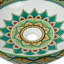 Lavabo vasque rond en céramique artistique 16 po - Lavabo brillant au-dessus du comptoir avec motif imprimé inspiré de la main