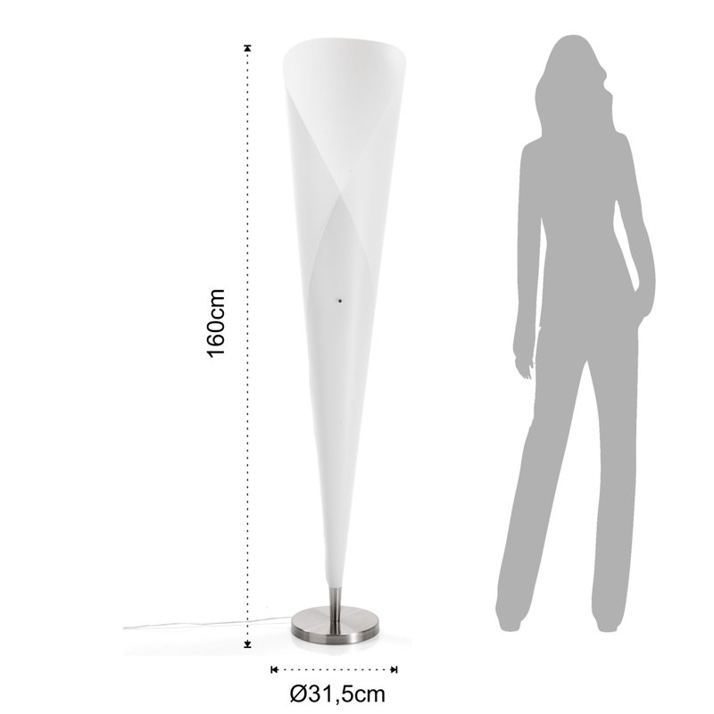 Inez 160cm Chrome Novelty Floor Lamp