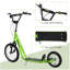 Scooters pour enfants de 5 ans et plus et 53,5 po x 22,8 po x 34,8 po en acier vert, conception réglable