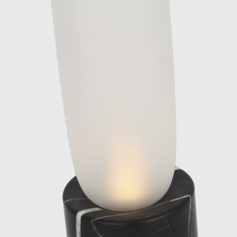 Kelly Wearstler Volver 1-light Accent Table Lamp in Black Marble with Clear Etched Glass shade, Black