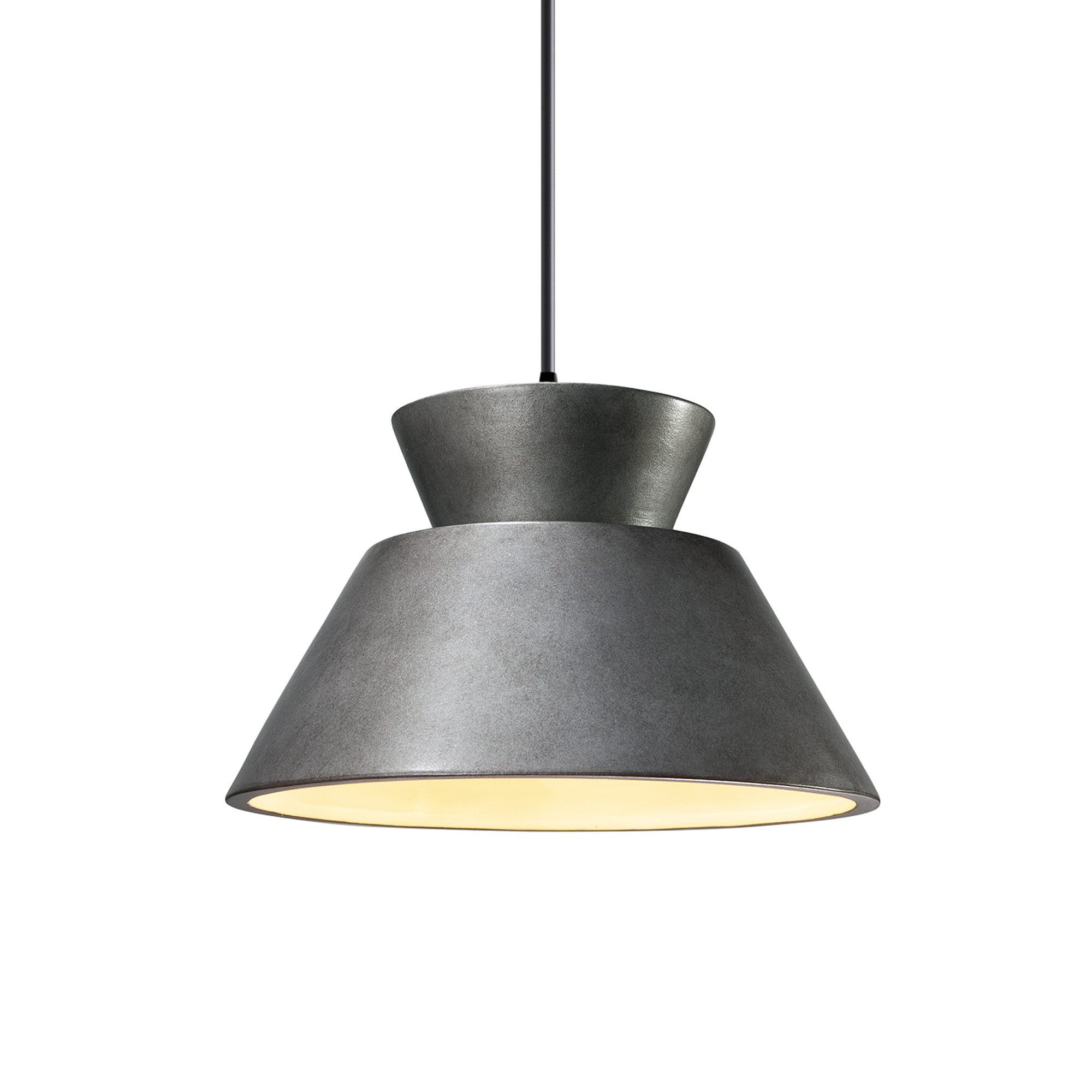 Logan 1 - Light Single Geometric LED Pendant, Antique Silver, Matte Black, Incandescent