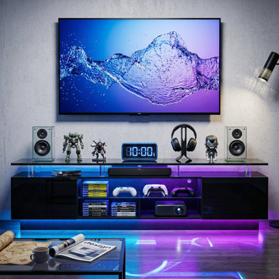 Console multimédia moderne avec rangement