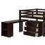 Lit mezzanine double avec armoire, tablettes et bureau-314677896