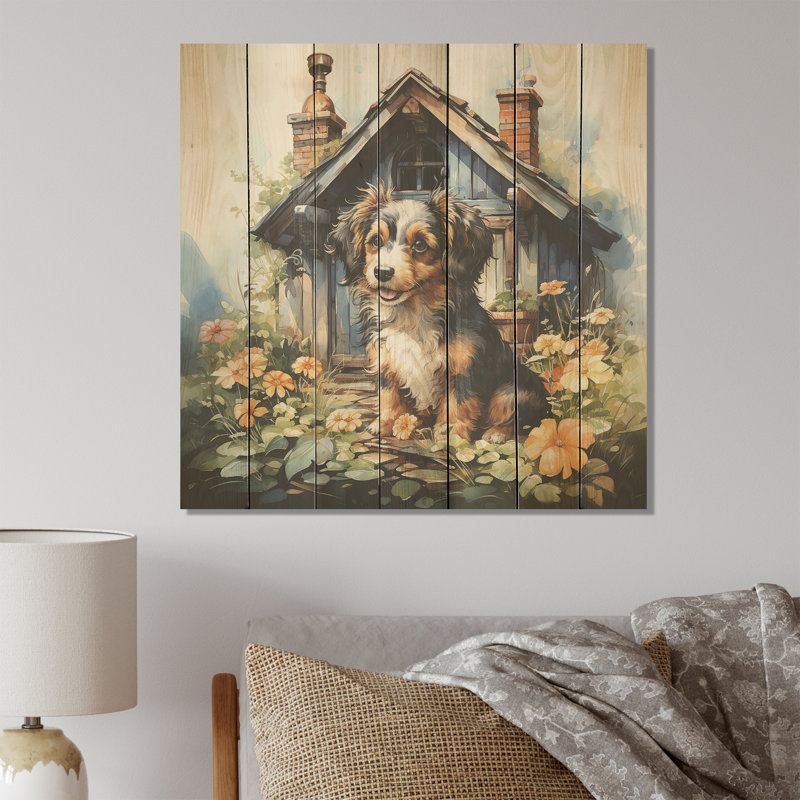 Cozy Cavapoo Cottage - Chien sur bois, H 36 po x l 36 po