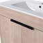 Meuble-lavabo sur pied 36 po, chêne uni, 2 portes d'armoire, tablette réglable, poignée en métal