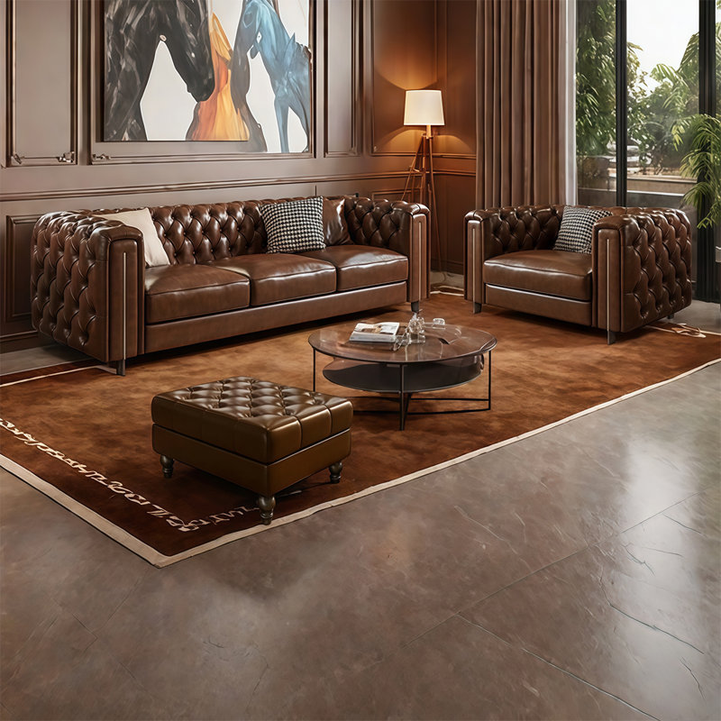 American straight - row retro sofa