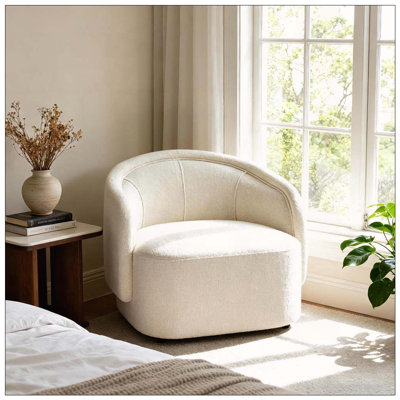 Accent Chair Curved Boucle