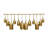 Neyra Iron Cow Bells Wall Decor 48 Inch Wide Decorative, Antique Gold Finish, Jute Hanging Rope
