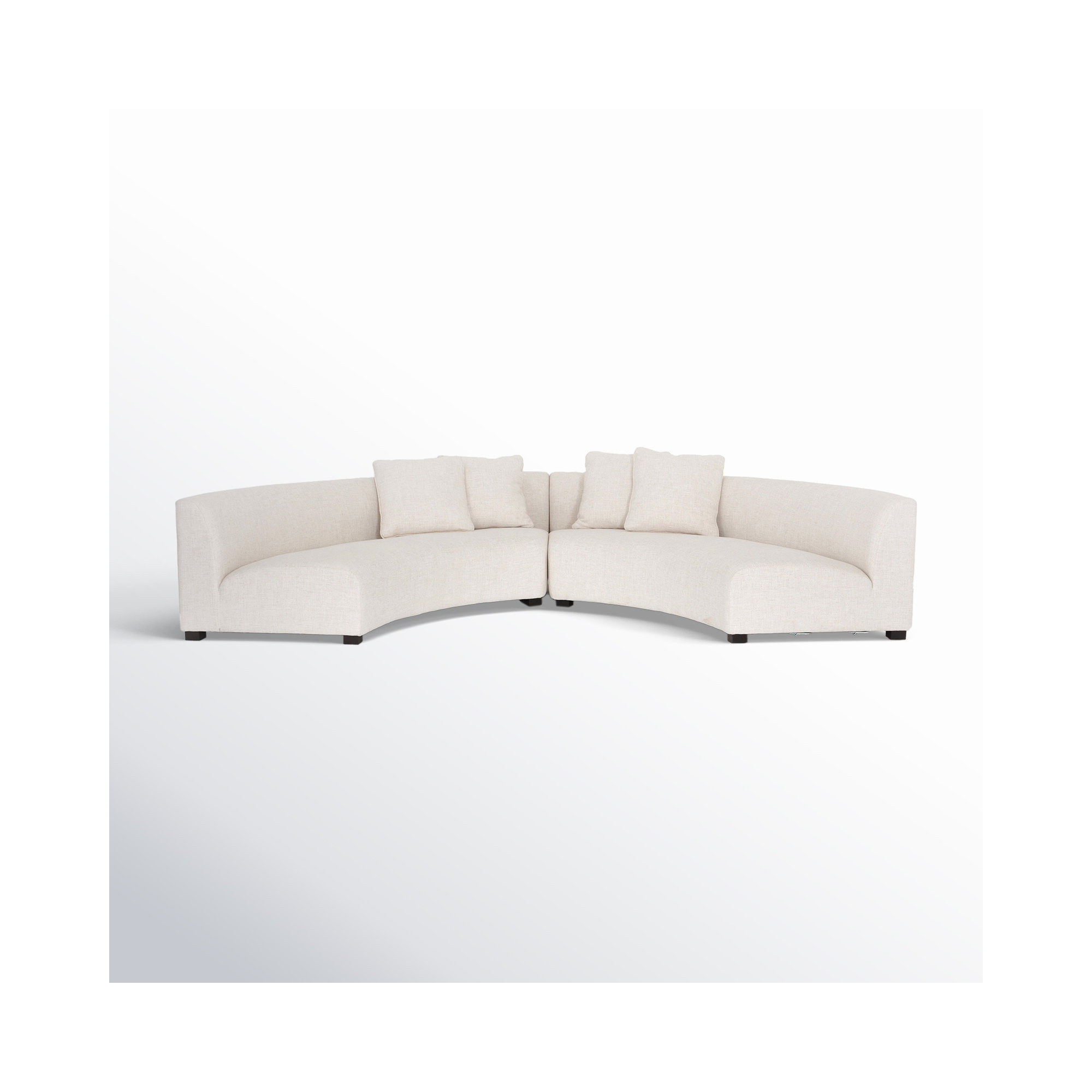 Fremont Modular Upholstered Sectional, Dover Crescent White Rayon / Viscose