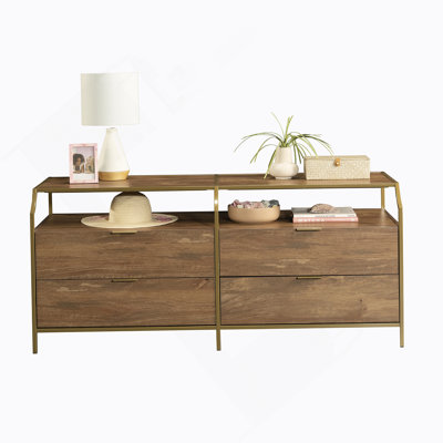 Commode avec tablette ouverte et quatre tiroirs