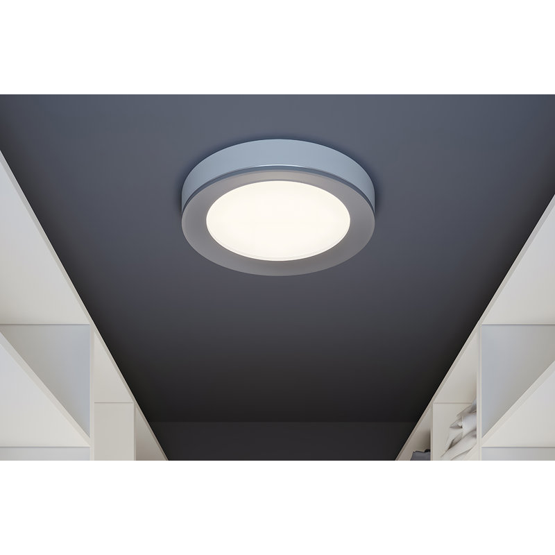 Maupin Acrylic Flush Mount, Satin Nickel, 2" H x 12" W x 12" D