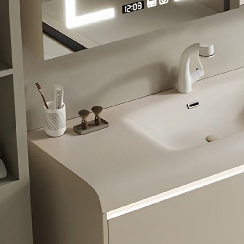 Armoire de salle de bain de style français crème, H 18,11 po x l 47,24 po x P 19,68 po