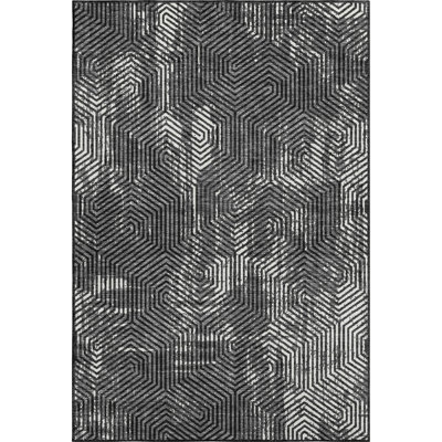 Premium Machine Washable Prisco Black Rug