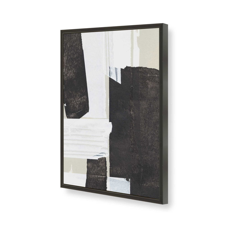 «Fragments of Contrast I Print», H 11 po x l 9 po, Cadre d'angle ouvert noir satiné