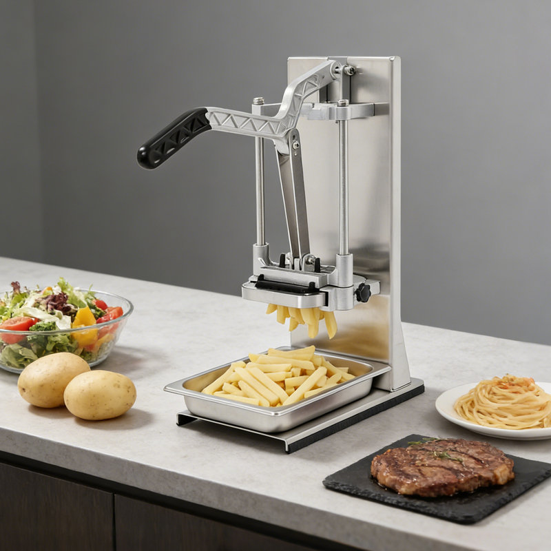 Manual Stainless Steel Vegetable& Fruit Cutter, Commercial French Fry Cutter with 3 Dicing Blades