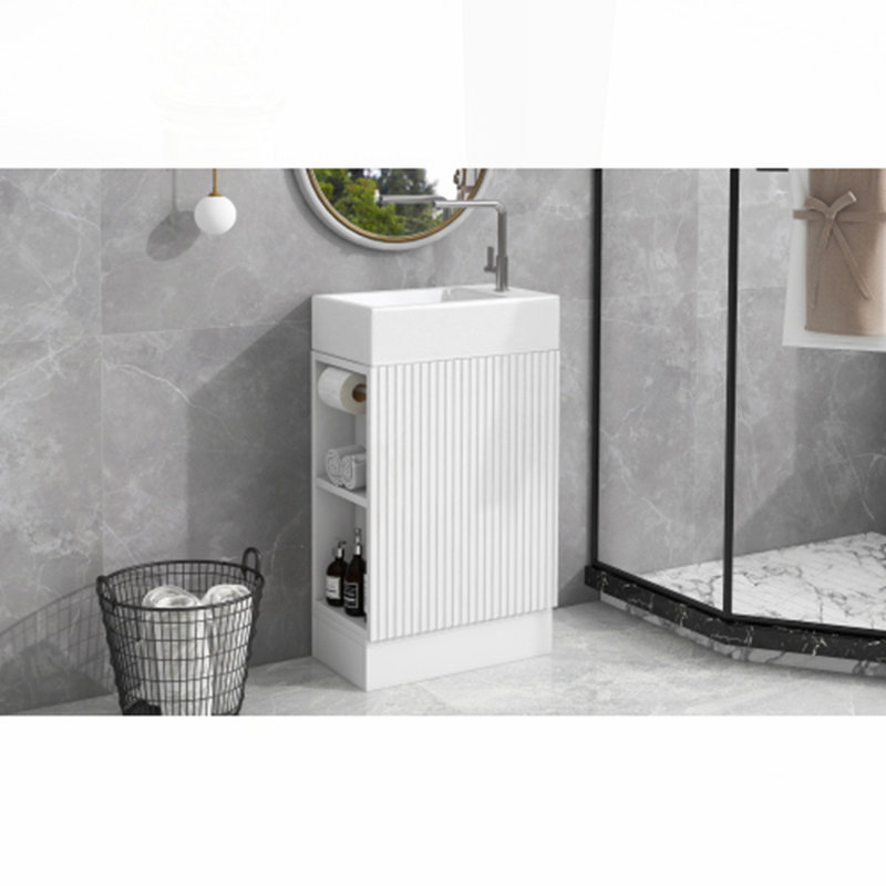 18.6" Bathroom Vanity with Sink, White