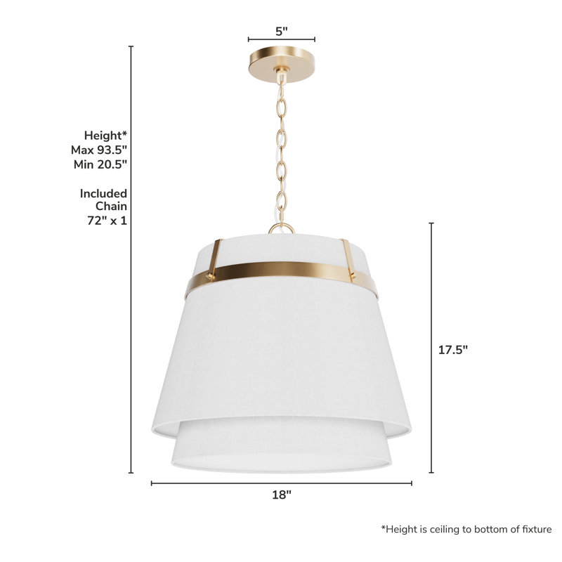 Hunter Ada Lee 1 Light Large Pendant Ceiling Light Fixture