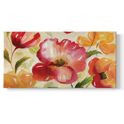 Jardin Rouge- Framed Gallery Wrapped Canvas -Ready to Hang