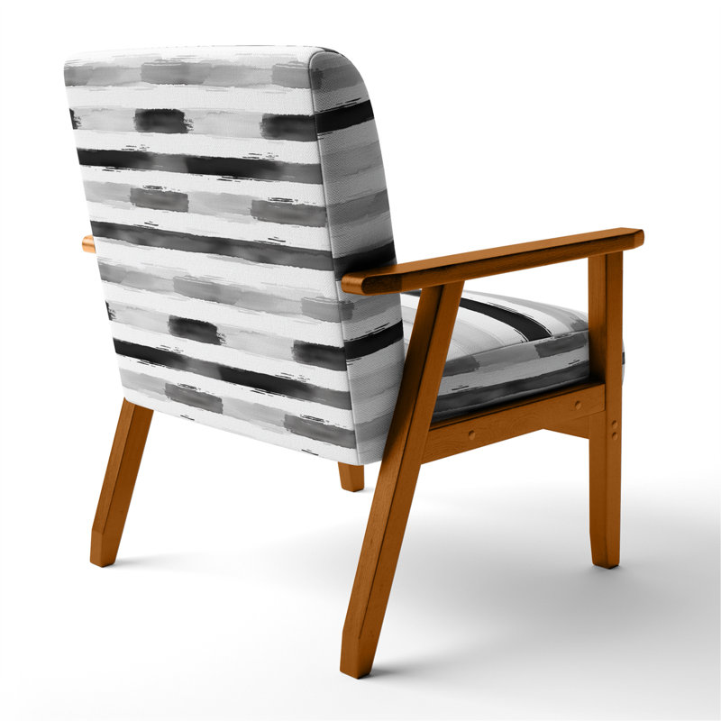 Chaise rembourrée Modern, Accoudoirs carrés bruns