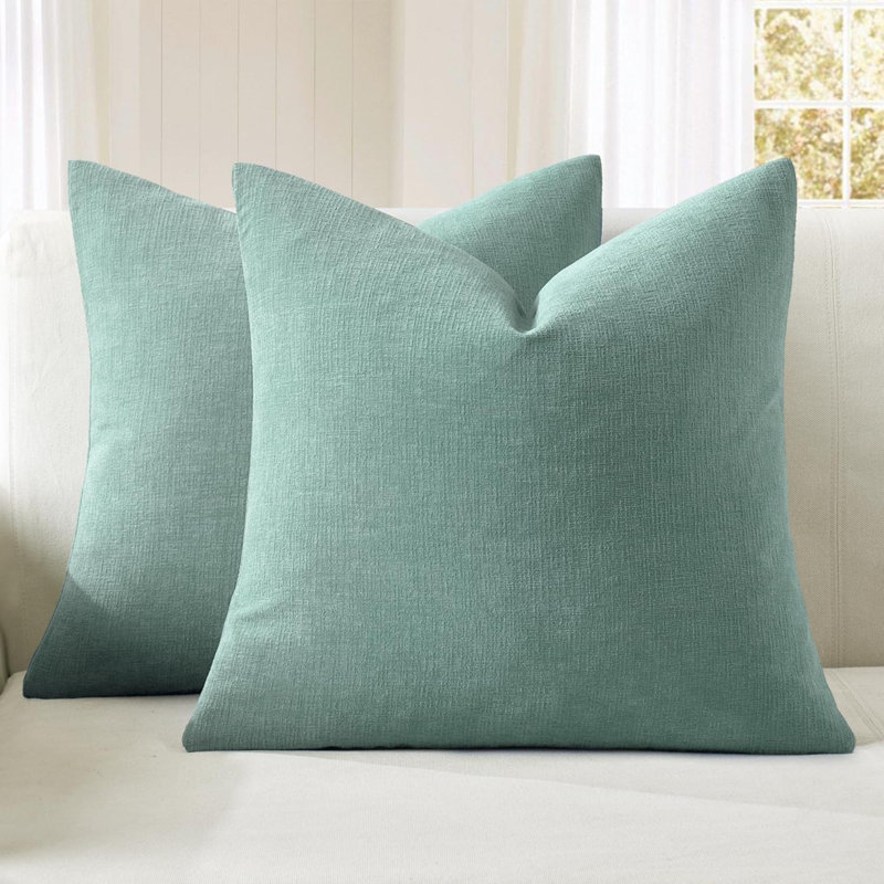 Ensemble de housses de coussin décoratives carrées décoratives de 2 coussins en chenille super doux pour salon, housse de coussin de canapé de chambre à coucher sans insert