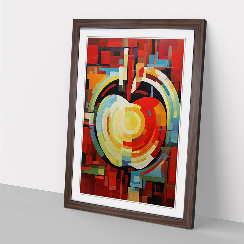 Single Picture Frame Print on Wood, Walnut Framed, 64cm H x 46cm W