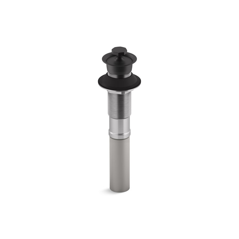 Whitehaven Bathroom sink drain with overflow, Matte Black, With Overflow