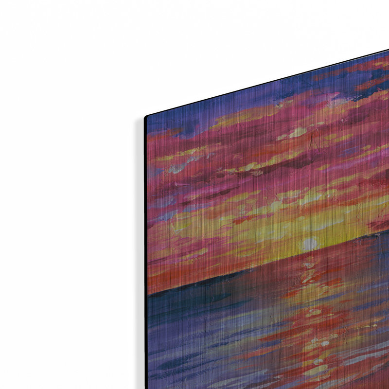 «Pink Sunset» par Svetlana Aleynikova, art mural en métal, H 16 po x l 12 po