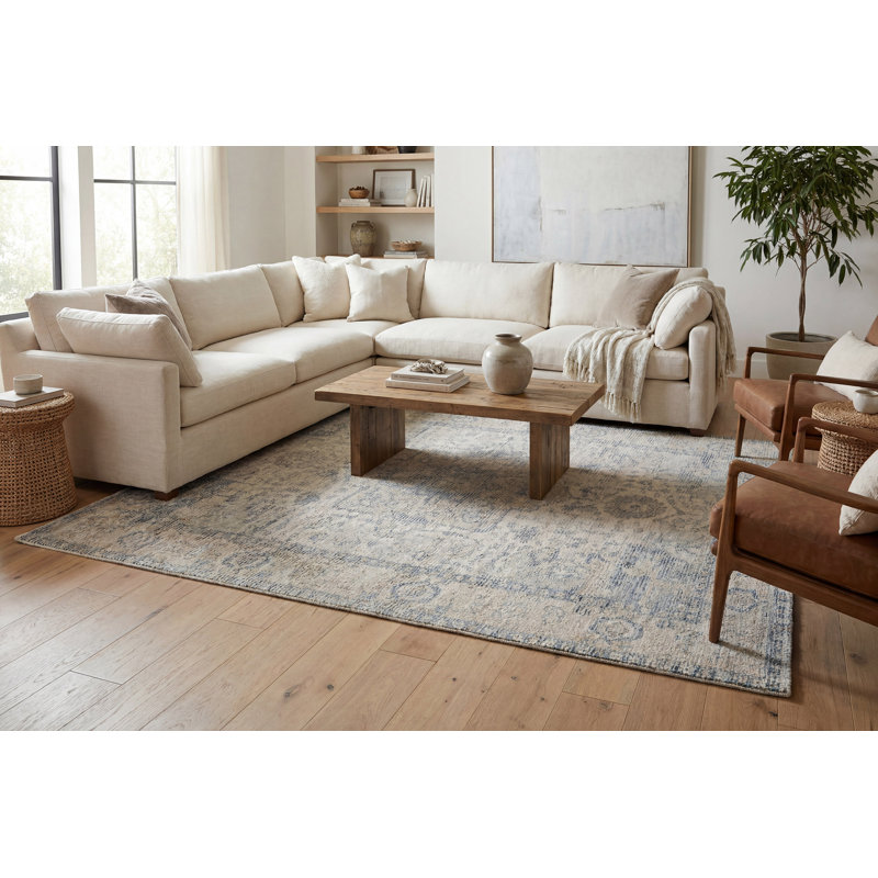 STEFANO 15701-850 BEIGE/NAVY, Rectangle 9' x 12'