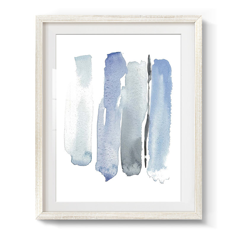 Blue Streak I - impression encadrée, H 28,5 po x l 20,5 po, Blanc
