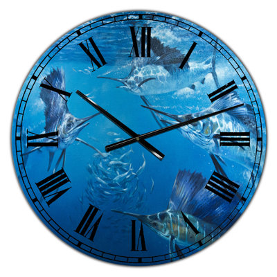 Underwater Swordfish Swimming - Large Nautical & Coastal Wall Clock