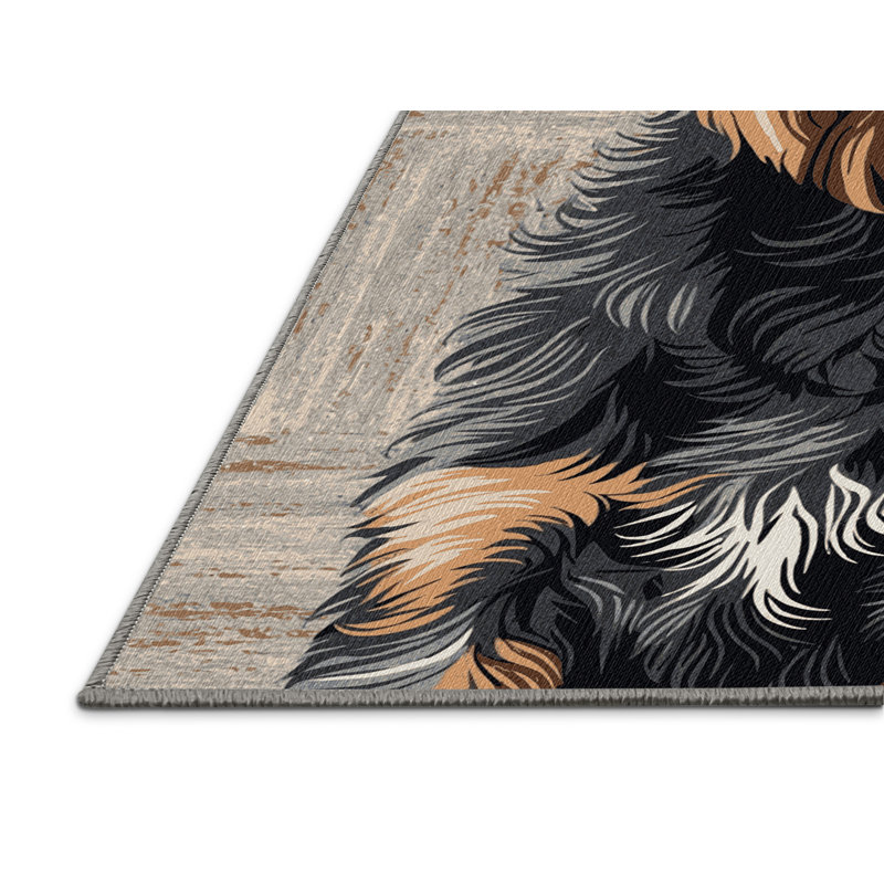  Tapis lavable pour chien Bouvier des Flandres, Rectangle 7 pi x 9 pi