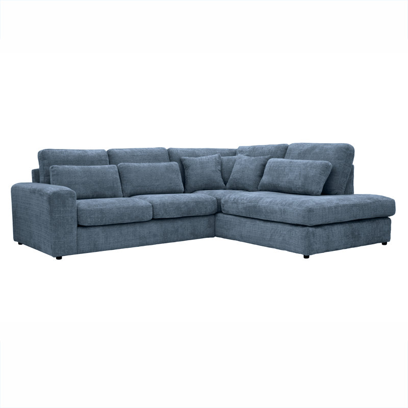 4 Seater Corner Sectional, Right Hand, Navy Blue
