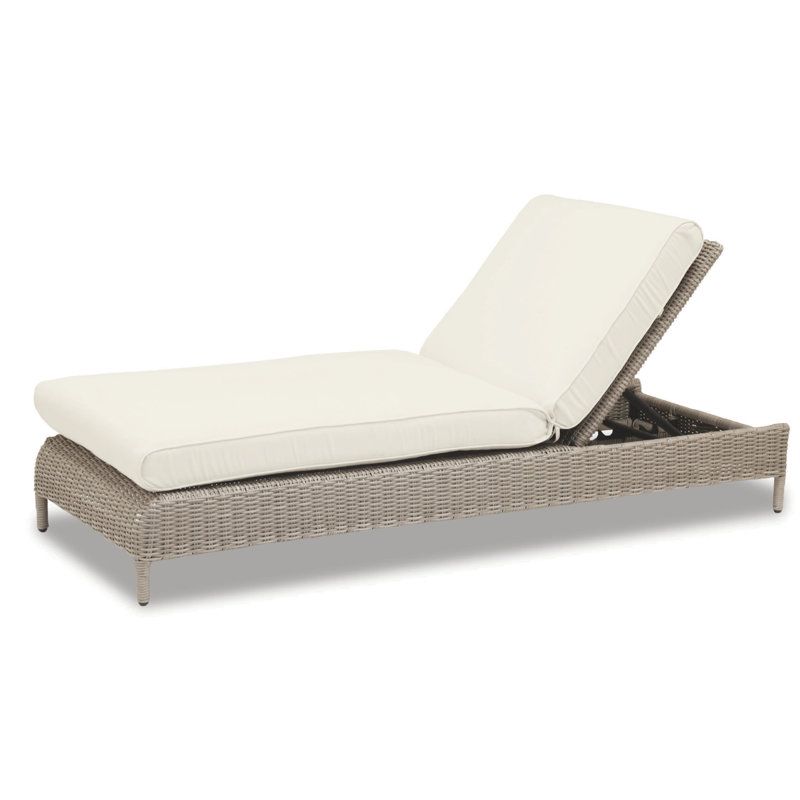 Chaise longue d'extérieur en résine Manhattan, Toile lin Sunbrella®