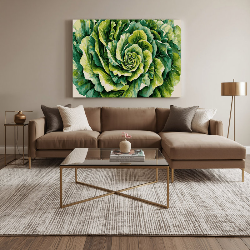 Art mural sur toile vert, H 24 po x l 36 po