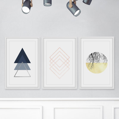 Nordic Trio Triptych - ensemble de 3 reproductions d'art sur papier encadré