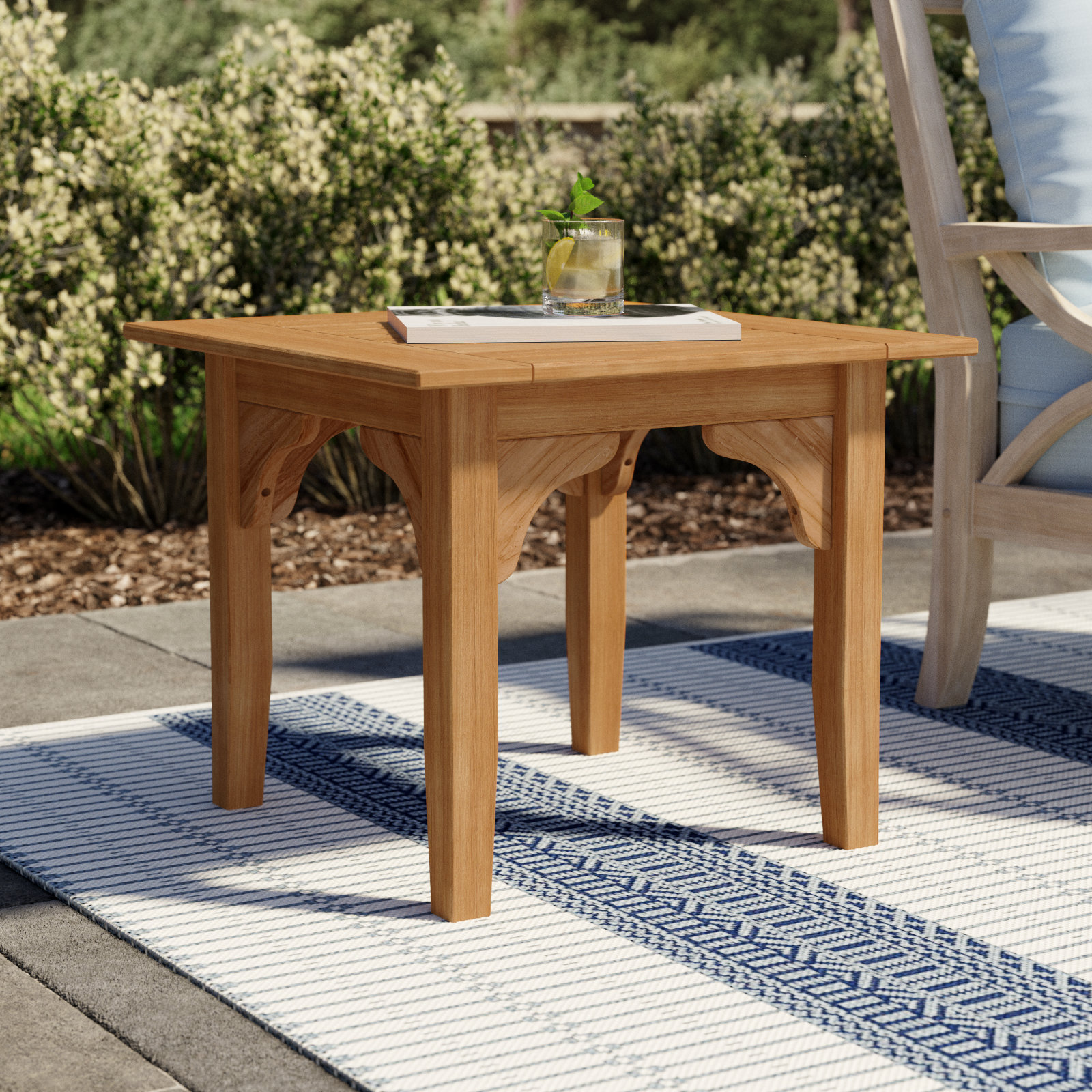Summerton 22'' Teak Outdoor Side Table, Natural