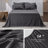 Bedsure King Pintuck Bed-in-a-Bag- Dark Gray Pinch Pleat Comforter with Sheets, Pillowcases & Shams-101518315-103425112