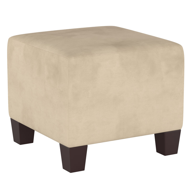 Connie Upholstered Ottoman, Classic Pearl Performance Velvet