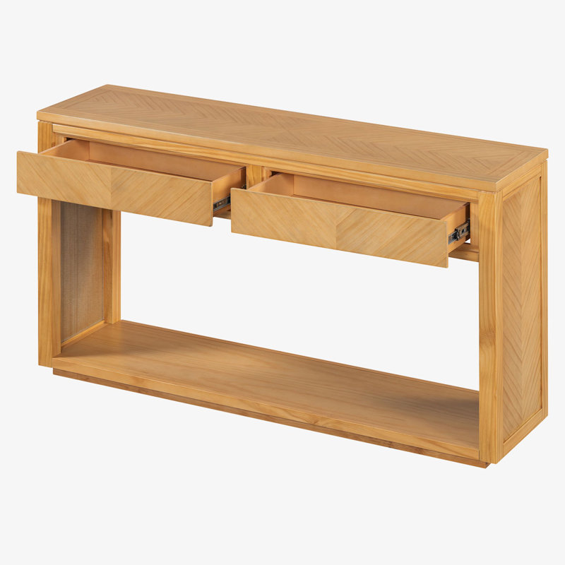 Commode 2 tiroirs 55 po de large, Naturel