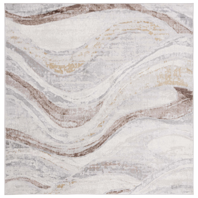 Palma Performance Abstract Rug, Square 6'7"