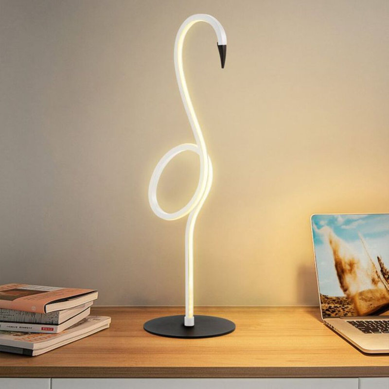 Lampe de table à DEL Flamingo, Noir / blanc