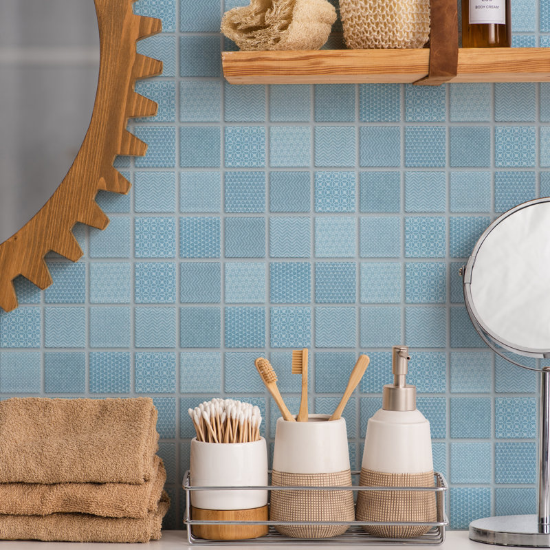 Celadon 1.84" x 1.84" Porcelain Grid Mosaic Wall & Floor Tile