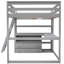 Lit mezzanine double en bois avec bureau et 2 tiroirs Hadi-115335264