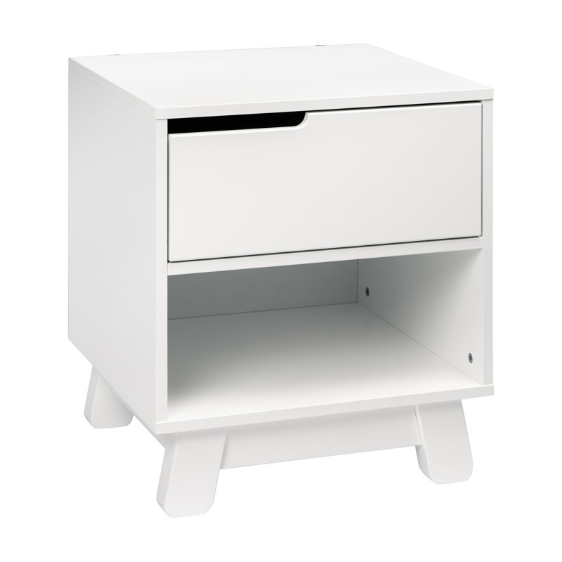 Hudson 1-Drawer Nightstand with USB Port, White