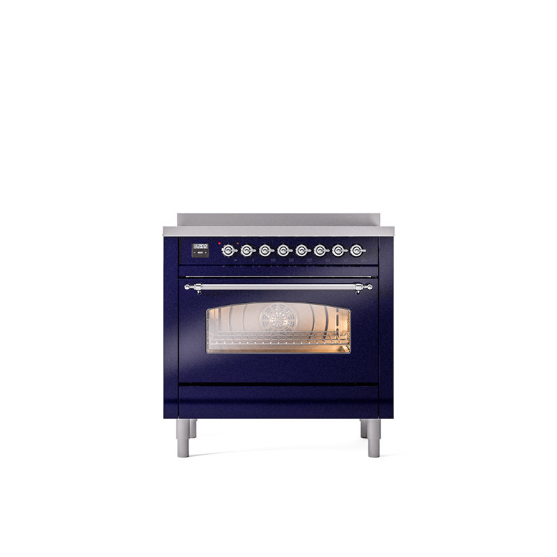 ILVE Nostalgie II 36 in Induction Range, Midnight Blue/Chrome